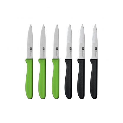 מארז 6 סכיני ירקות שחור\ירוק CLASSIC