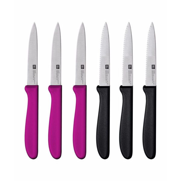 מארז 6 סכיני ירקות שחור\סגול CLASSIC