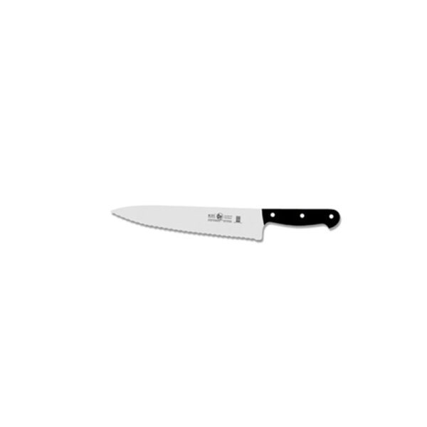 סכין שף רחב משונן 20 ס"מ ידית בקלית שחורה ICEL TECHNIK