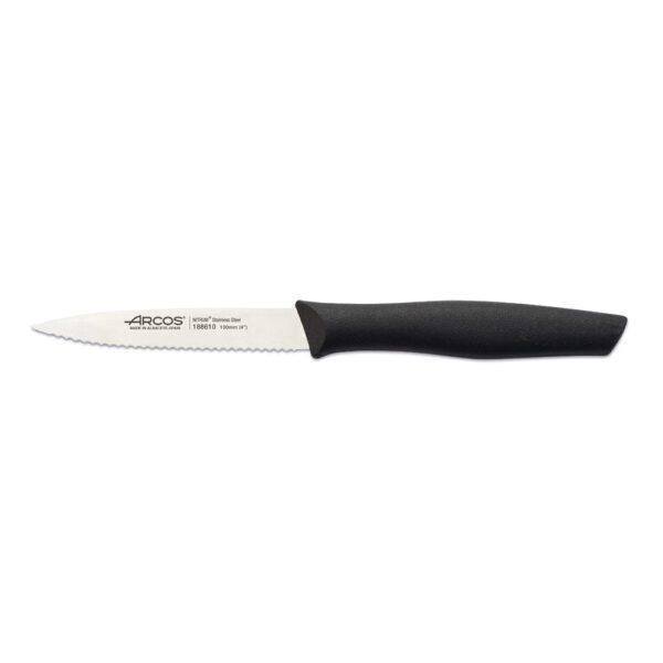 סכין ירקות משוננת 10 ס"מ ARCOS - שחור