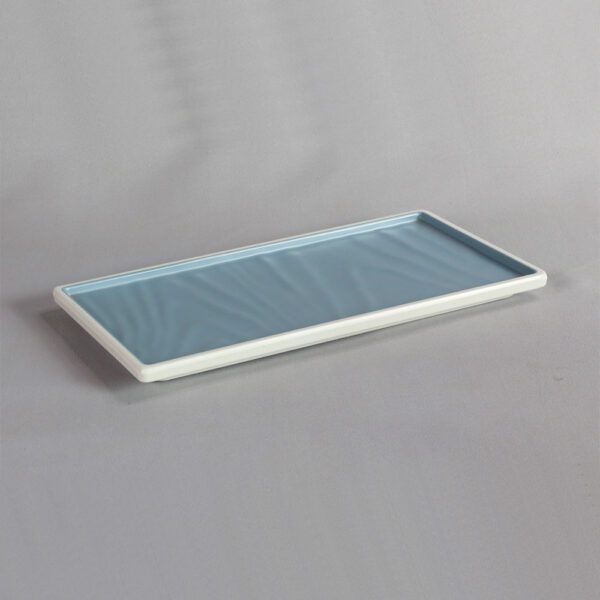 פלטה מלבנית טאיג’י 32X17 ס"מ מלמין כחול לבן