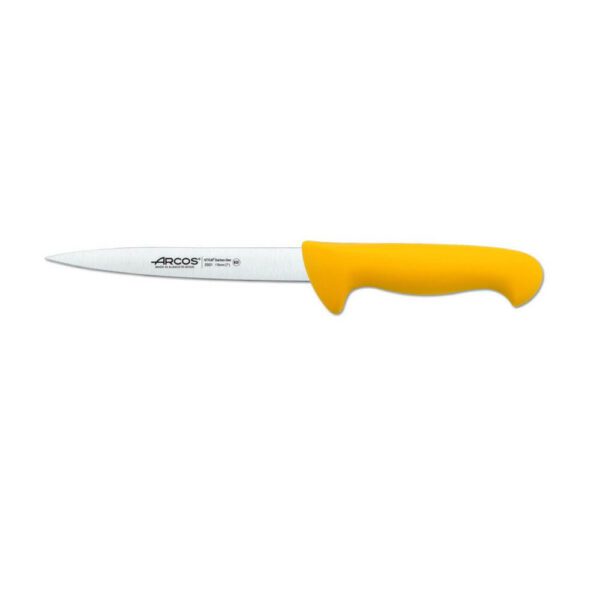 סכין פילוט דגים גמיש 17 ס"מ ידית צהובה פלסטיק