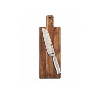 מארז סכין סנטוקו 18 ס"מ + קרש חיתוך עץ שיטה 1.5*15*50 ס"מ ONO