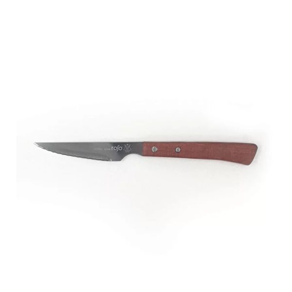 סט 6 סכין סטייק רחב 10.5 ס"מ ידית עץ מהגוני Pro M