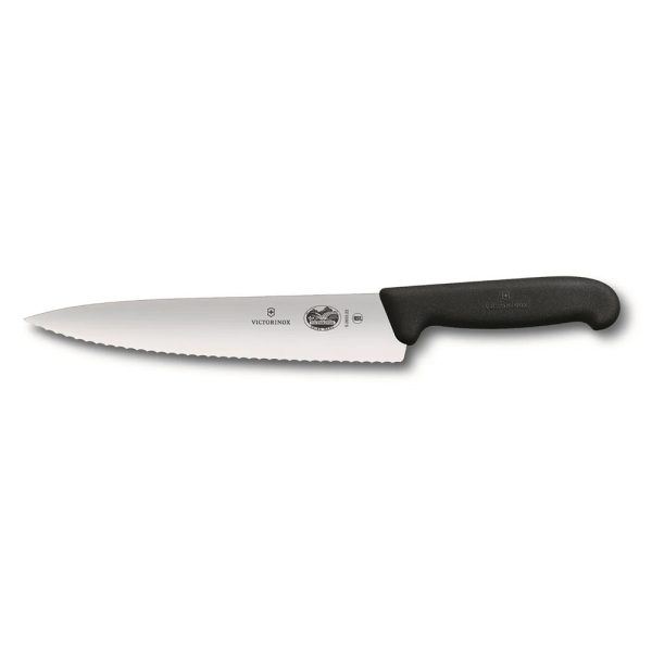 סכין שף משוננת 19 ס”מ ידית שחורה | VICTORINOX