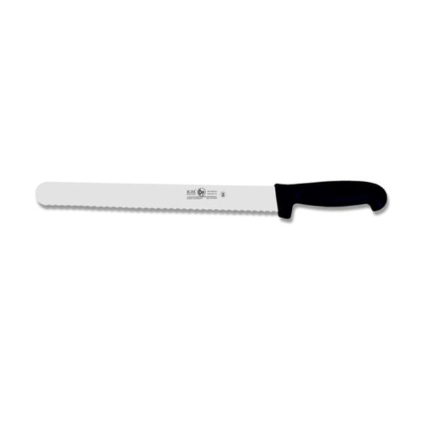 סכין שווארמה משונן 25 ס"מ ידית שחורה ICEL LINHA PRATICA