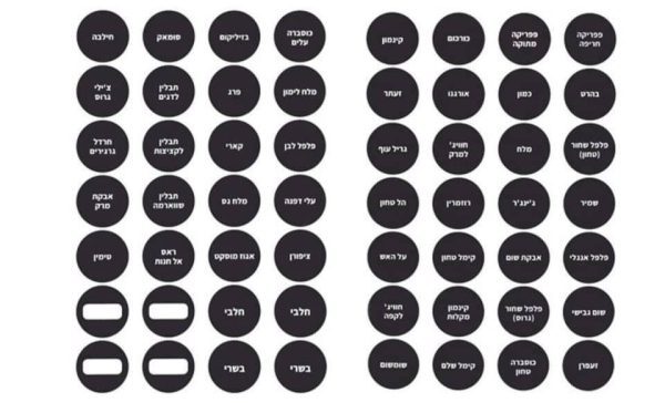 56 מדבקות לתבלינים – שחורות עגולות