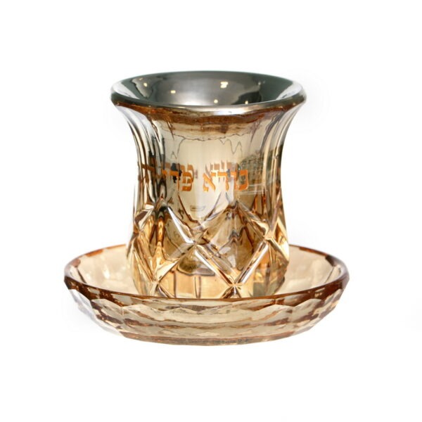 כוס קידוש - קריסטל זהב 15 ס"מ גובה X5116KZ + תחתית