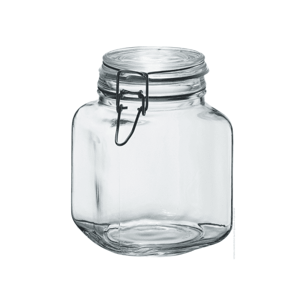 צנצנת זכוכית מרובעת - 1.7 ליטר דגם פרמיצי Borgonov איטליה