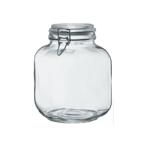 צנצנת זכוכית מרובעת - 3.1 ליטר דגם פרמיצי Borgonov איטליה