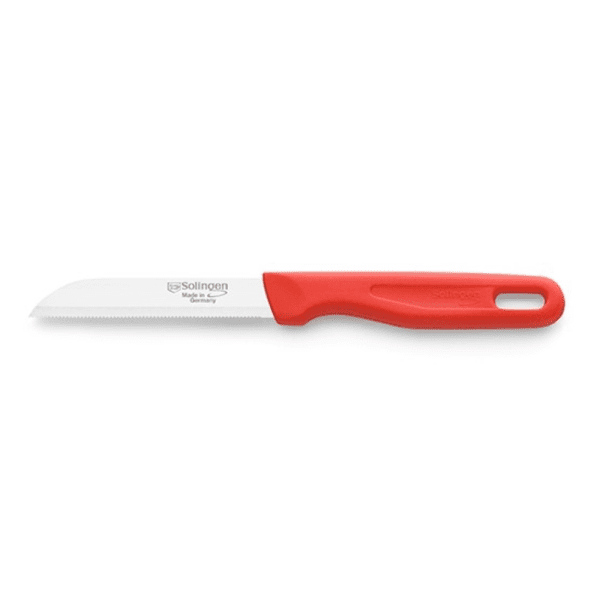 סכין חיתוך משוננת ירקות ופירות סולינגן Solingen 9.5 ס"מ - אדום