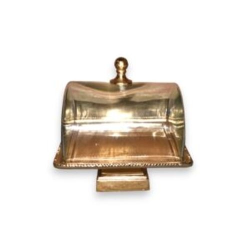 בית עוגה - על רגל מתכת זהב פעמון זכוכית שקוף 23X23 ס"מ